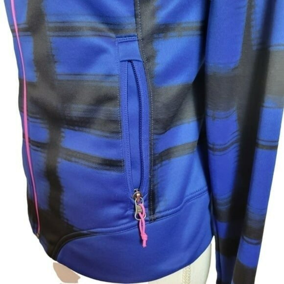 The North Face Blue and Black Full Zip Striped Hoodie in Small Petite - Picture 4 of 9